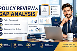 review policies and create a professional gap analysis report