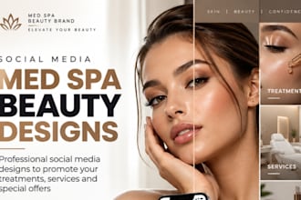 design med spa beauty social media instagram post, promotional tiktok content