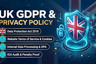 draft UK gdpr and data protection act 2018 compliant privacy policies and terms