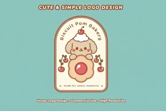 design a cute and simple kawaii logo for your business