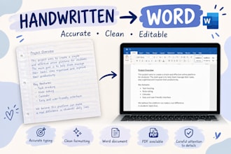 type handwritten documents into word or PDF