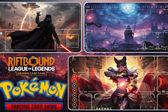 design custom tcg playmat, mtg, pokemon, yugioh, anime playmat