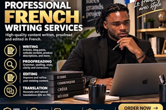 write, proofread and edit french content