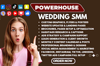 wedding social media marketing manager facebook ads videography event rsvp leads