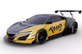 do 3d car modeling, widebody, custom body kit, automotive design