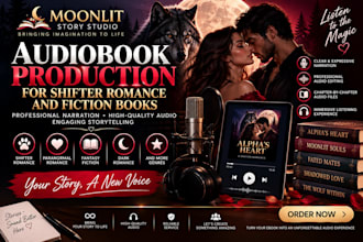 produce a captivating shifter romance audiobook with professional narration