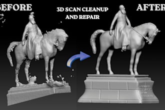 do 3d scan cleanup fix stl file repair mesh retopology scan to cad for 3dprint