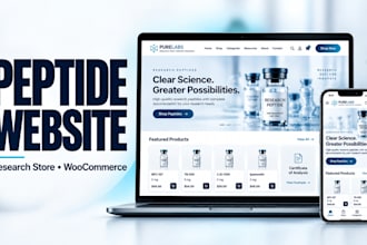 build a peptide website and research peptide store