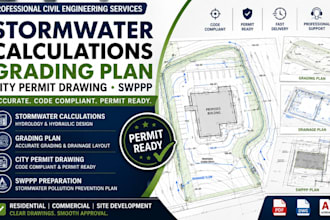 civil engineering stormwater calculation grading  plan city permit drawing swppp