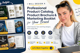 design a professional product catalog, brochure and marketing booklet for brands