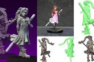 sculpt custom 3d miniatures, dnd characters, tabletop stl, for 3d printing