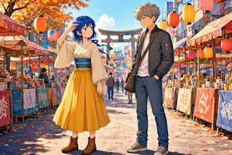 draw character or illustration with anime cartoon style