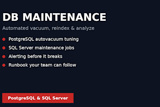 automate postgresql or sql server maintenance vacuum reindex and analyze