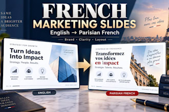 translate marketing presentation slides from english to flawless parisian