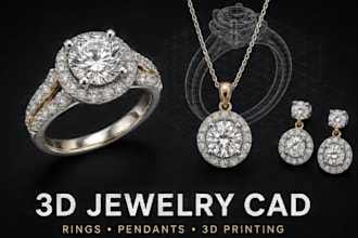 design 3d jewelry cad model for rings pendants ships jewelry for 3d printing