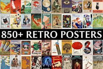 design retro vintage poster for print or digital use
