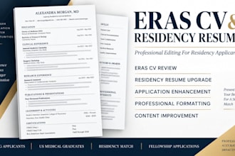 edit and upgrade eras cv residency eras application medical resume