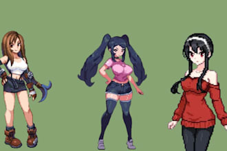 draw nsfw pixel art animation character pokemon sprite sheet rpg maker game art