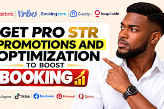 promote and optimize airbnb, bookingcom and vrbo listings