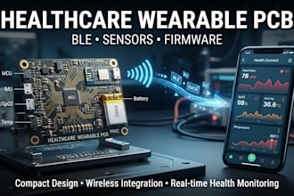 design healthcare wearable pcb with ble, sensors and firmware