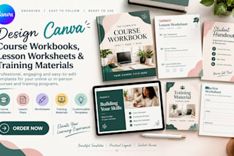 create canva course workbooks, lesson worksheets and training materials