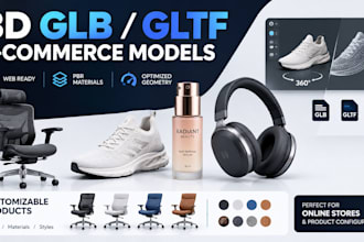 create a customizable 3d glb gltf model for your ecommerce store