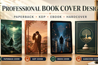 design paperback book cover, KDP cover, ebook cover and hardcover