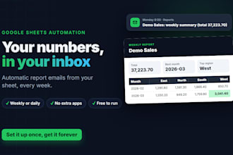 create a sheets script that emails you automatic weekly reports