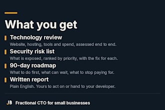 be your fractional cto and review your technology and security