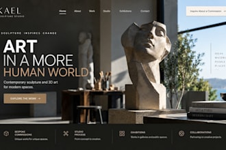 build squarespace sculptor website 3d art portfolio website studio showcase site