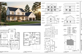 draw architecture floor plans, blueprints, permit drawings for city submission