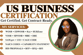 help with wosb, 8a, hubzone, sba, mbe, dbe, sdvosb, vosb business certifications