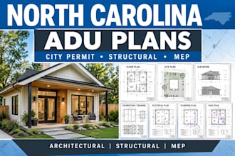 design north carolina adu plans with city permit structural and mep plans