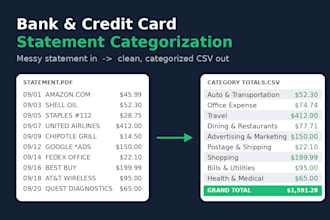 categorize your bank or credit card statement into clean csvs