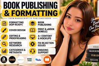 format, publish, optimize and lunch your book on amazon kindle kdp, amazon kdp