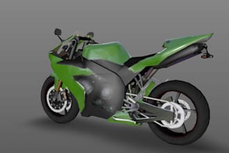 create 3d bike animation and motorcycle modeling