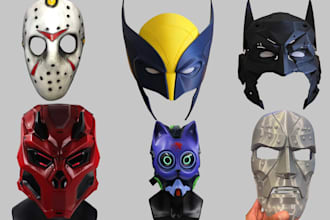 do 3d wearable cosplay halloween mask stl 3d clown mask 3d demon mask