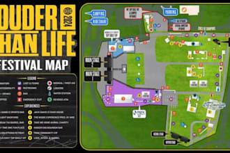 design festival map, event map, and vector map