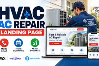 design hvac ac repair google ads lead generation landing page