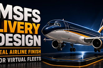 design custom airplane livery, msfs livery, aircraft livery for flight simulator