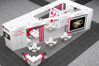 design eyes catching trade show booth backdrop, booth wall or pop up banner