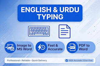 do fast english and urdu typing image to word and PDF to word