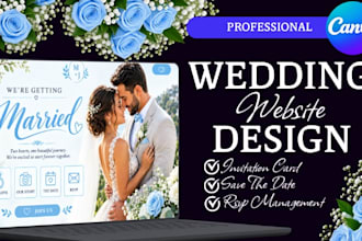 design luxury editable canva wedding invitation, canva wedding, signage and rsvp