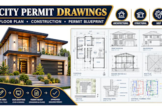 city permit, floor plan, construction drawing, permit plan and permit buleprint