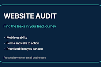 audit your small business website and lead capture journey