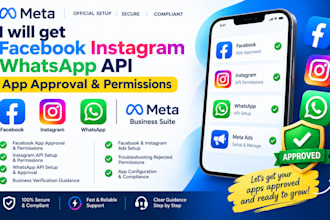 help get facebook instagram whatsapp app approval and ads setup