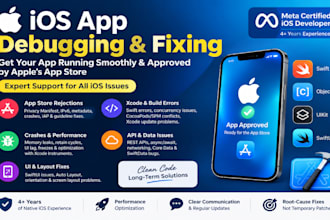 fix your ios swift xcode bugs, crash logs, and app store rejections