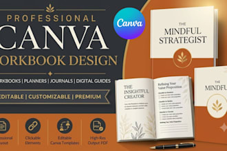 design a professional journal, reflection book and guided workbook