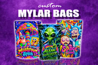 design premium luxury cannabis packaging, mylar bag and weed pouch
