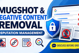 remove mugshots, delete negative links, erase bad articles, false news on
